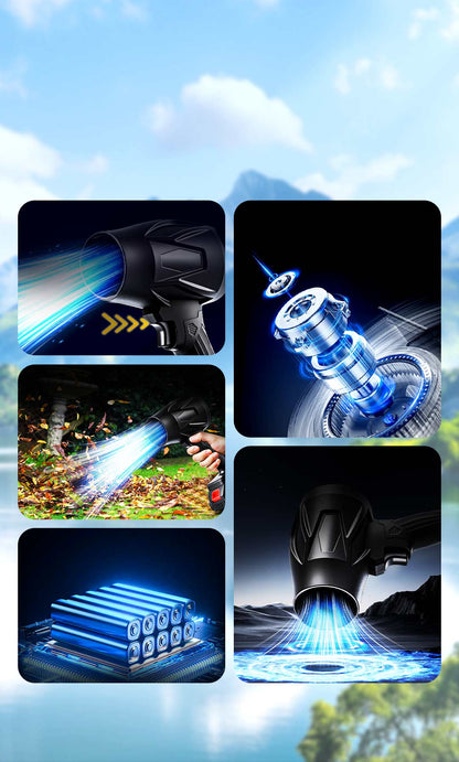 منفاخ هواء نفاث مع شاحن وبطاريتين | منظف سهل للسيارة والمنزل