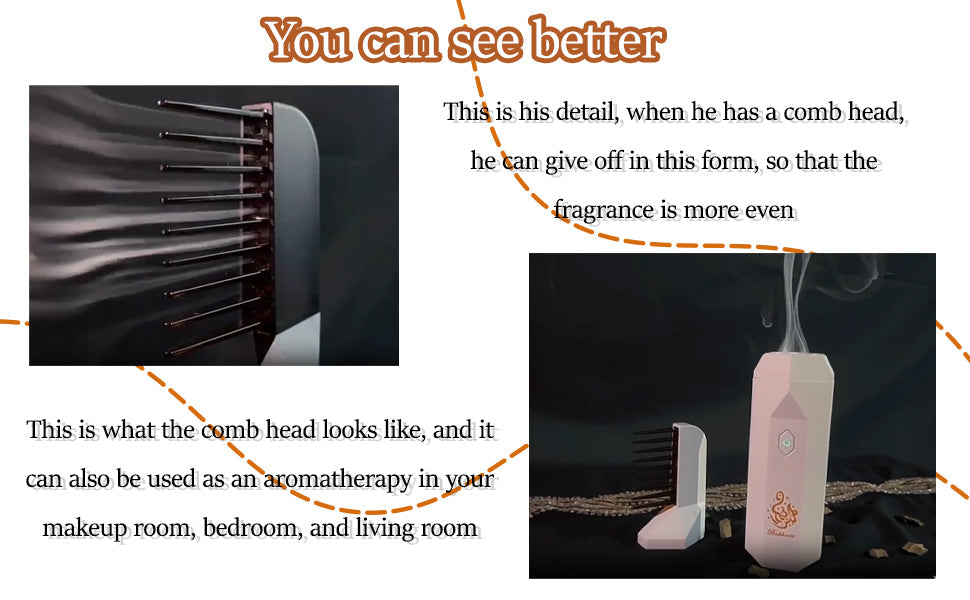 مبخرة مشط الشعر 2 في 1