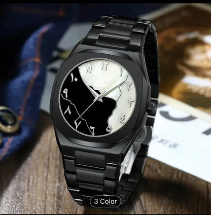 ساعة أورَا العربية السوداء العصرية الجديدة