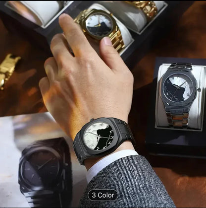 ساعة أورَا العربية السوداء العصرية الجديدة