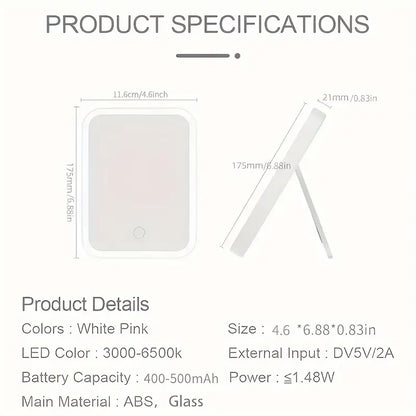 مرآة مكياج LED